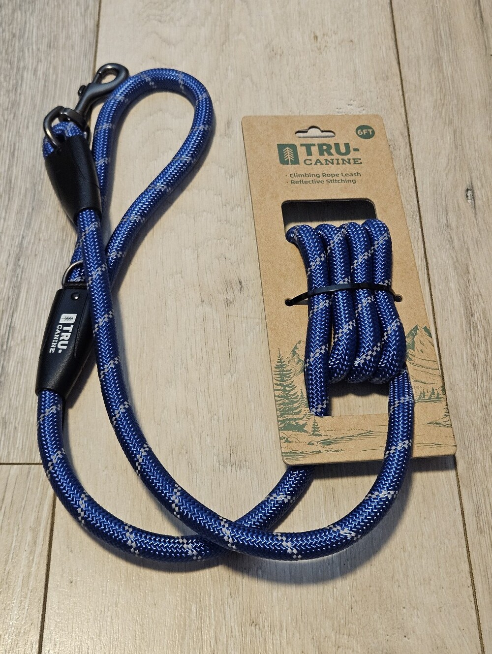 TRU-CANINE 6 FT Climbing Rope Dog Leash Reflective Blue Heavy Duty NWT